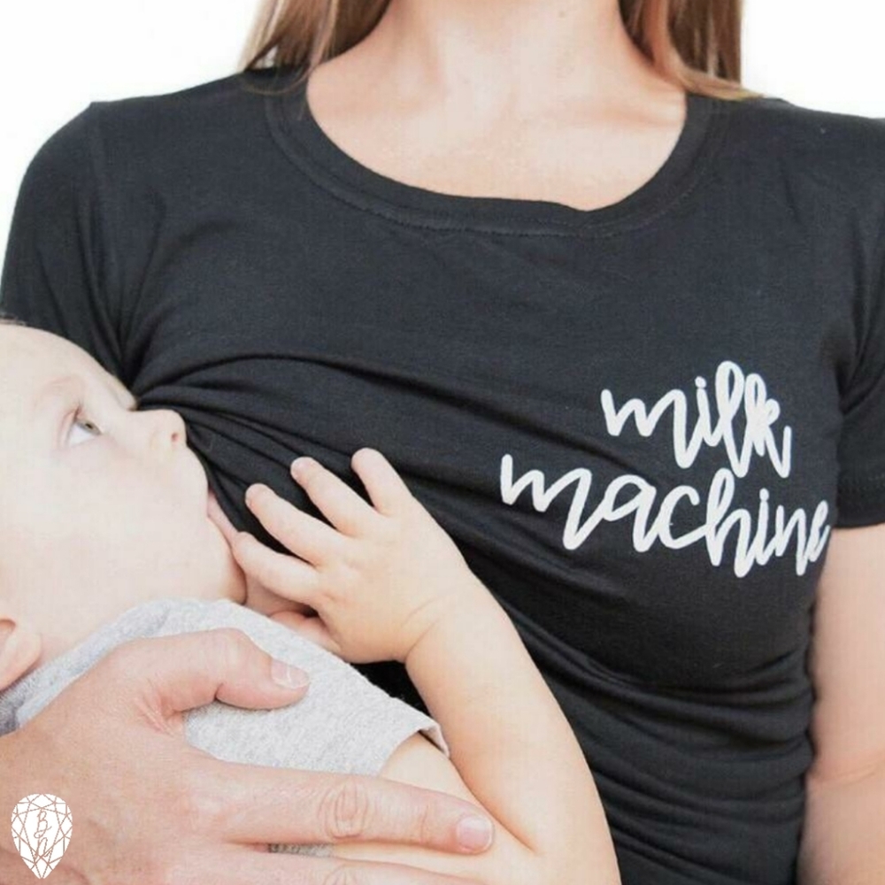 Milk Machine Modern Trendy Breastfeeding Mama Tee